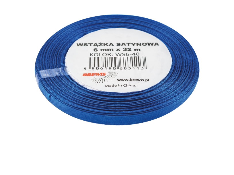 Wstążka satynowa 6mmx32m granatowa Brewis